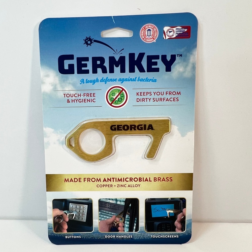 YouTheFan GermKey Georgia Bulldogs Antimicrobial Brass Touch Tool Keychain